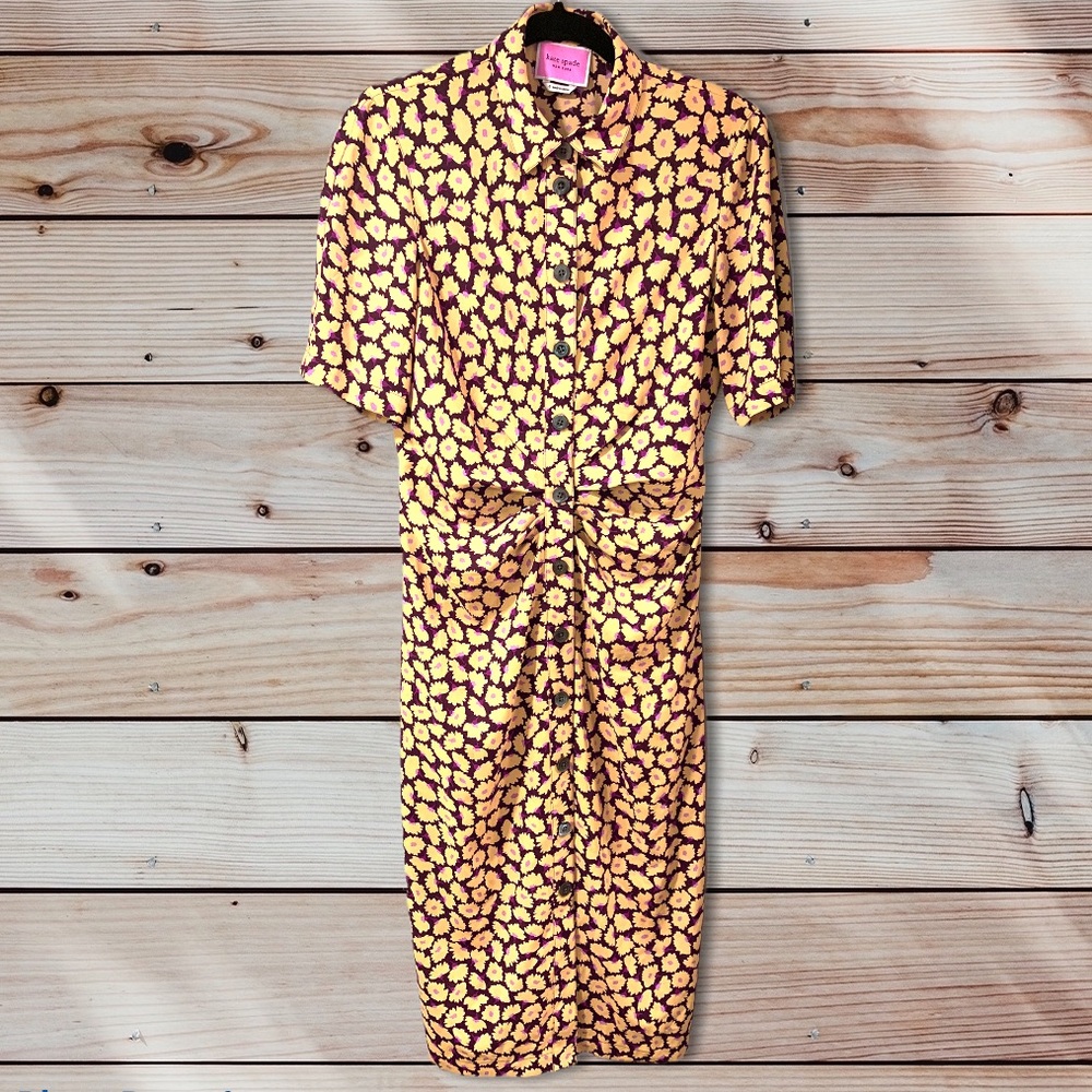 Kate Spade New York Ruched Button Up Shirtdress